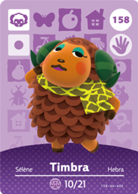 Timbra Animal Crossing Amiibo Card - Animal Crossing Cards - Series 2