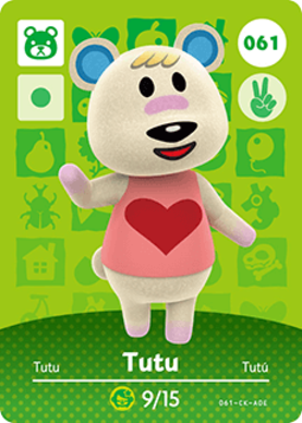 Tutu Animal Crossing Amiibo Card - Animal Crossing Cards - Series 1