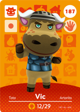 Vic Animal Crossing Amiibo Card - Animal Crossing Cards - Series 2