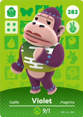 Violet Animal Crossing Amiibo Card - Animal Crossing Cards - Series 3