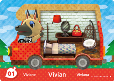 Vivian Animal Crossing Amiibo Card - Animal Crossing Cards - New Leaf Welcome Amiibo Series