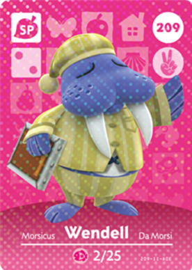 Wendell Animal Crossing Amiibo Card - Animal Crossing Cards - Series 3