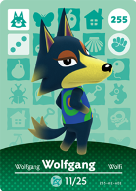 Wolfgang Animal Crossing Amiibo Card - Animal Crossing Cards - Series 3