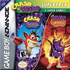 An image of the game, console, or accessory Crash and Spyro Superpack: Purple & Orange - (LS) (GameBoy Advance)