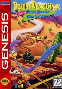 An image of the game, console, or accessory Desert Demolition [Cardboard Box] - (CIB) (Sega Genesis)