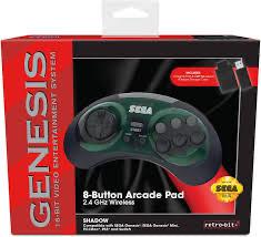 Retro Bit Genesis 8 Button Arcade Pad Shadow - (LS) (Sega Genesis)