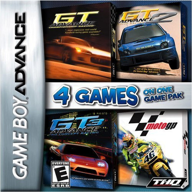 An image of the game, console, or accessory GBA 4 Pak GT Advance Championship Racing 1,2,3 and MotoGP - (LS) (GameBoy Advance)