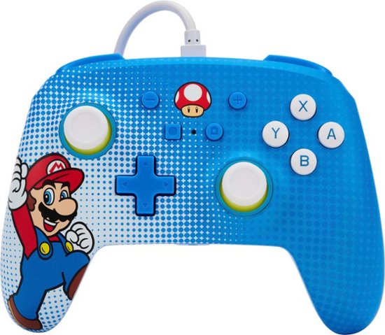 PowerA - Mando con cable mejorado para Nintendo Switch - Mario Pop Art - (LS) (Nintendo Switch)