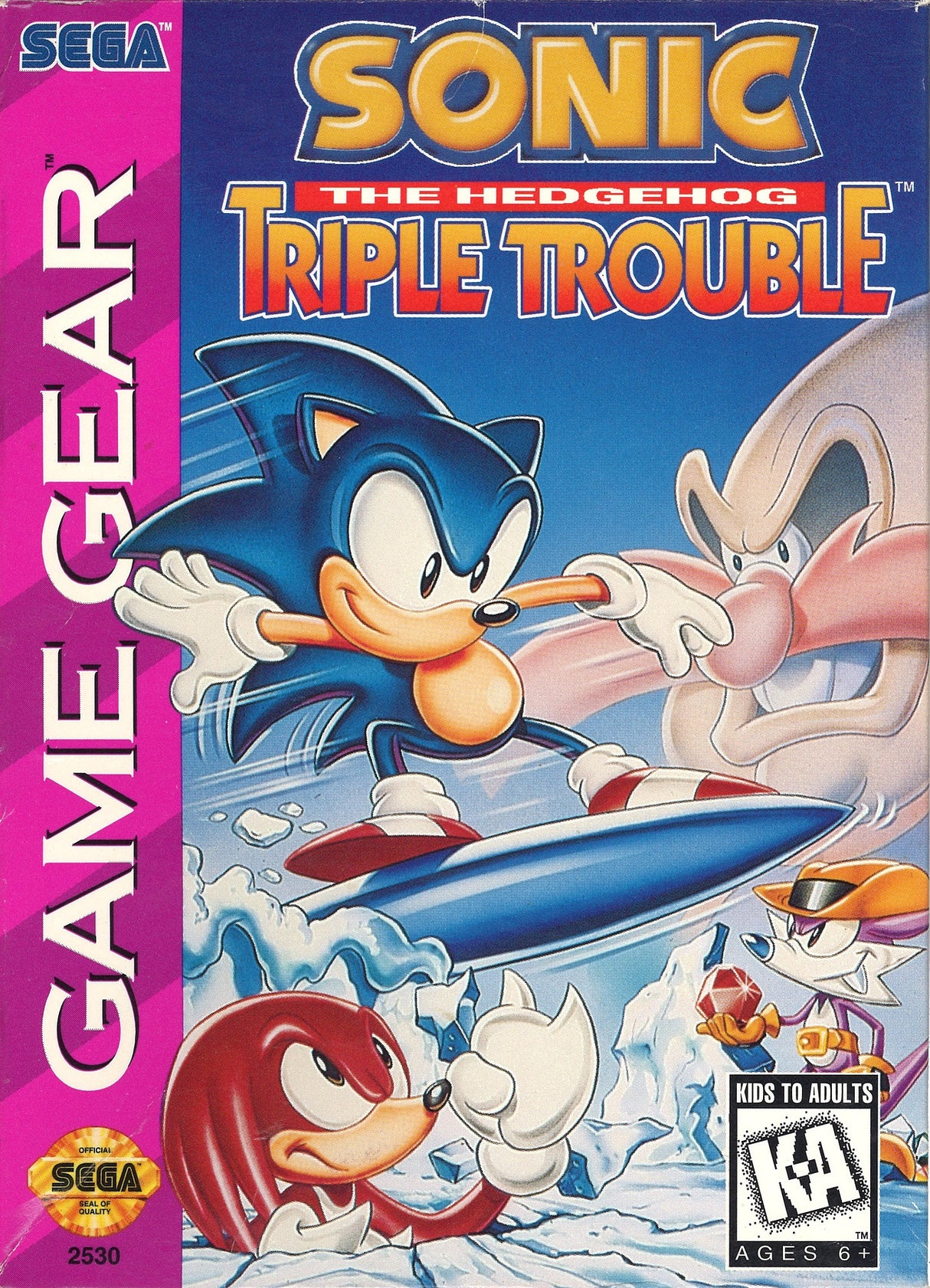 An image of the game, console, or accessory Sonic the Hedgehog: Triple Trouble - (LS) (Sega Game Gear)