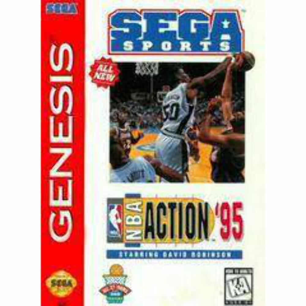 An image of the game, console, or accessory NBA Action '95 starring David Robinson [Cardboard Box] - (CIB) (Sega Genesis)